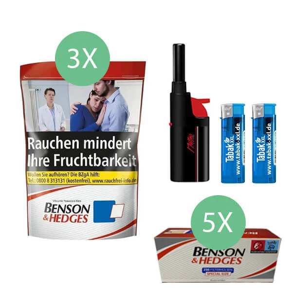 Benson & Hedges Tabak 3 x Beutel mit Hülsen