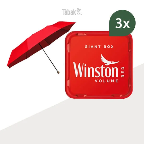 3x Winston Volumentabak Red Giant Box mit Regenschirm