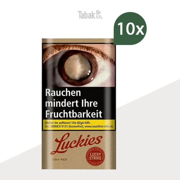 10x Lucky Strike Drehtabak Origins USA Red ohne Zusätze Pouch 10x-lucky-strike-drehtabak-ohne-zusatze