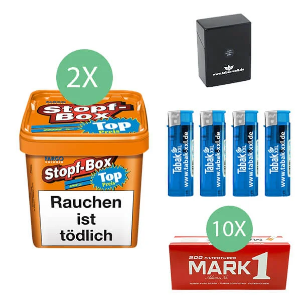 Fargo Tabak 2 x Stopf-Box XXL Orange mit 2000 Filterhülsen und Etui Fargo Tabak 2 x Stopf-Box XXL Orange mit 2000 Filterhülsen und Etui