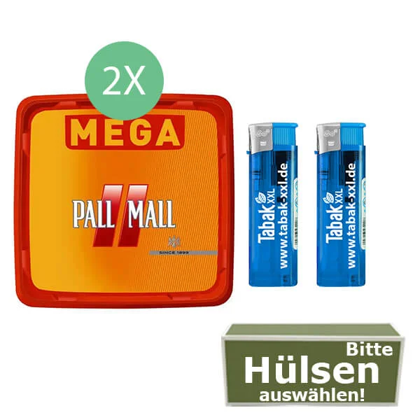 Pall Mall Tabak 2 x Mega Box mit wählbaren Hülsen Pall Mall Tabak 2 x Mega Box mit wählbaren Hülsen
