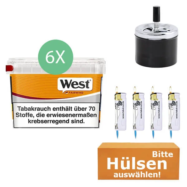 6x_west_yellow_drehasche 6 x West Yellow mit Drehaschenbecher