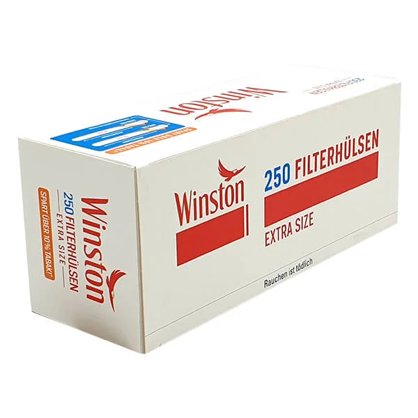 Winston Extra Size Filterhülsen 250er Packung seitlich Winston Extra Size Filterhülsen 250er Packung seitlich