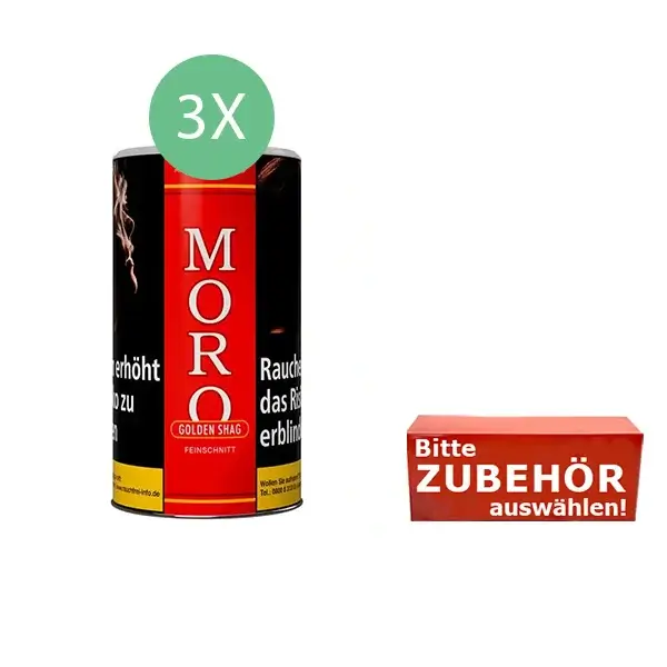 Moro Tabak XXL 3 x Dose mit wählbarem Zubehör