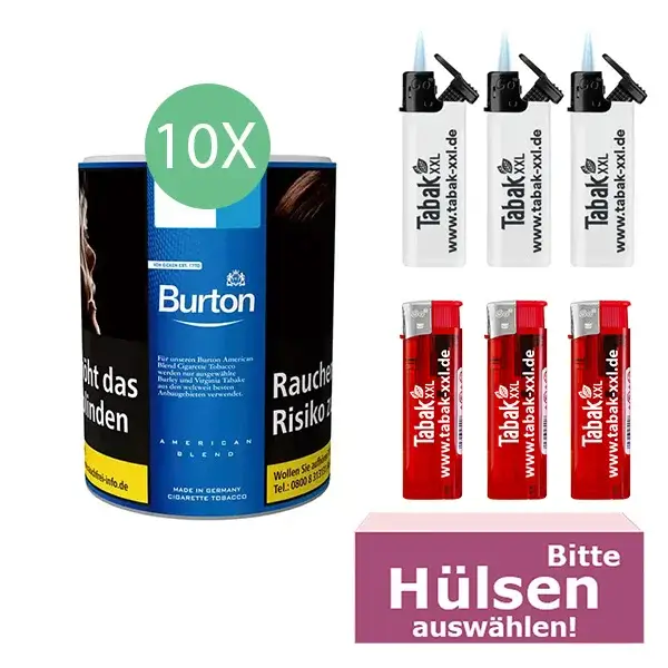 10 Burton Blue Dose mit Feuerzeugen