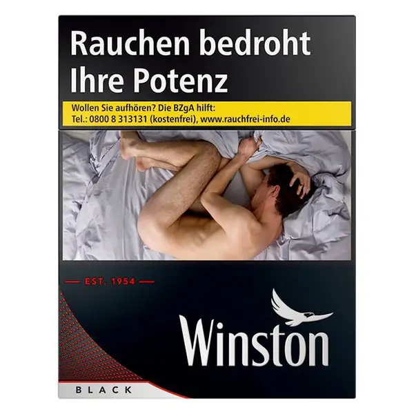 Die Winston Black Zigaretten in XXL.