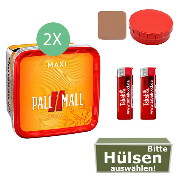 Pall Mall Tabak 2 x Maxi Box mit wählbaren Filterhülsen und Aschenbecer