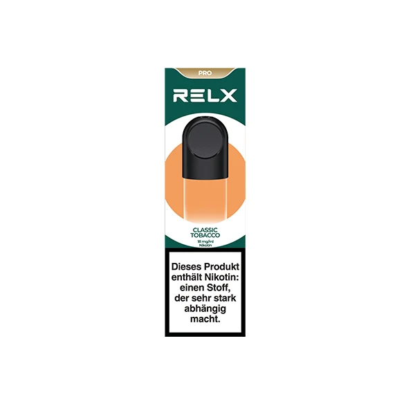 RELX Pods Pro Classic Tobacco 18 mg front RELX Pods Pro Classic Tobacco 18 mg front