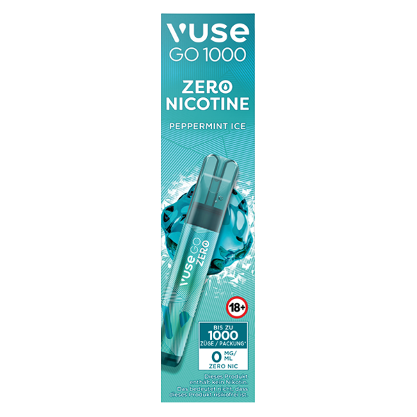 vuse go 1000 peppermint ice einweg e-zigarette 0mg frontal