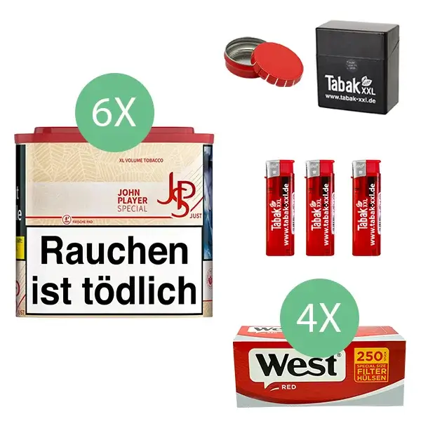 6 Jps Tabak Dosel mit West hülsen