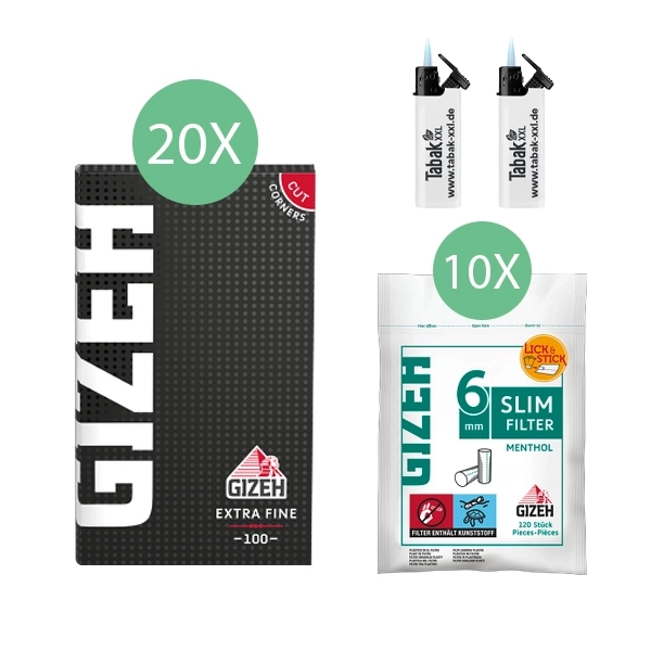 20x-gizeh-blaettchen-black-extra-fine-100-blatt-+-10x-gizeh-slim-filter-menthol-+-2x-sturmfeuerzeuge 20x-gizeh-blaettchen-black-extra-fine-100-blatt-+-10x-gizeh-slim-filter-menthol-+-2x-sturmfeuerzeuge