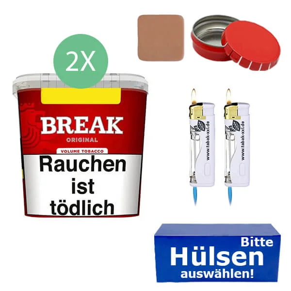 Break Tabak Red 2 x Giga Box mit wählbaren Filterhülsen Break Tabak Red 2 x Giga Box mit wählbaren Filterhülsen