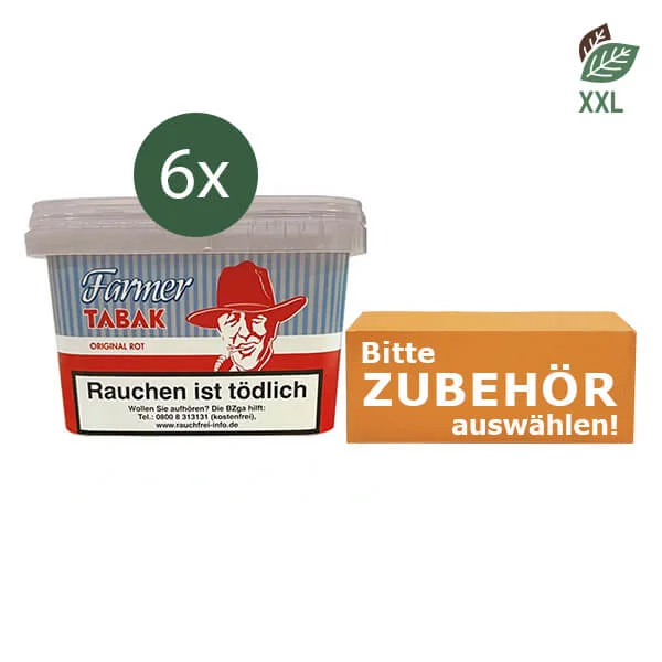 6x Farmer Pfeifentabak Eimer mit wählbarem Zubehör