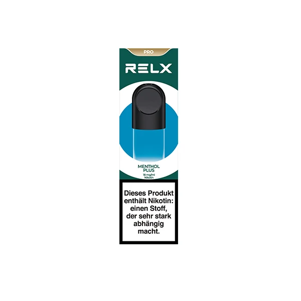 RELX Pods Pro Menthol Plus 18 mg front RELX Pods Pro Menthol Plus 18 mg front