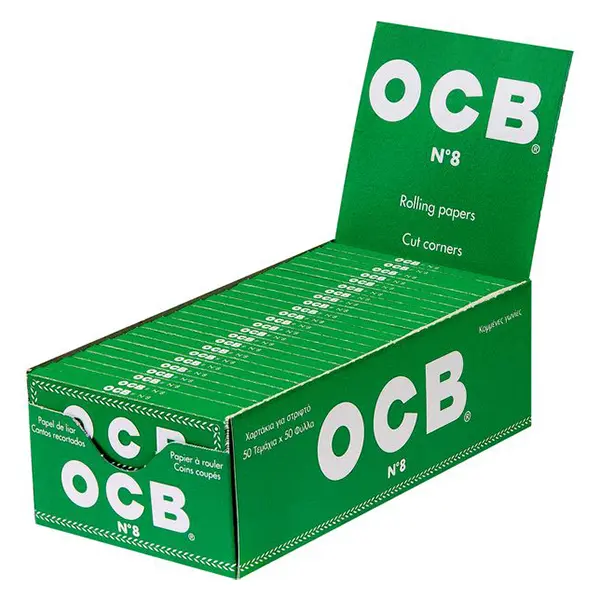 ocb-blaettchen-gruen-no-8-50-x-50-blatt-box-frontal ocb-blaettchen-gruen-no-8-50-x-50-blatt-box-frontal