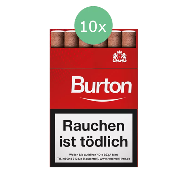 Burton Zigarillos Original Rot L Stange mit Naturdeckblatt