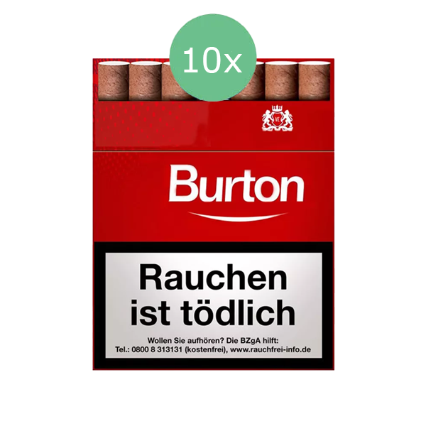 Burton Zigarillos Original Rot XL Stange mit Naturdeckblatt