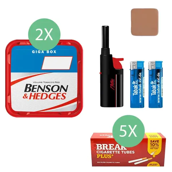 Benson & Hedges Tabak 2 x Giga Box mit 1000 Plus Hülsen