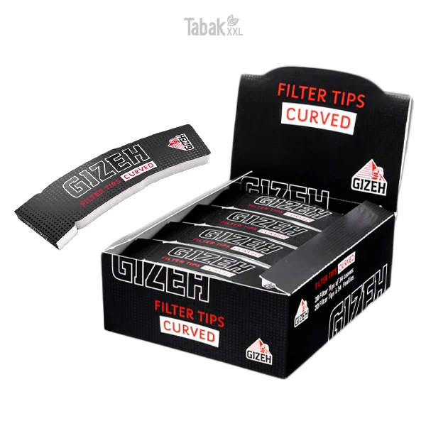 Gizeh Black Filter Tips Curved 34 Blatt Box