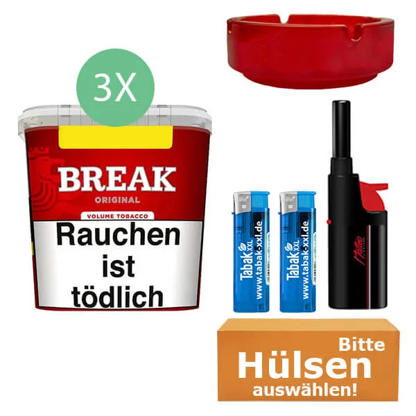 3 x Break Giga Box mit Glasaschenbecher