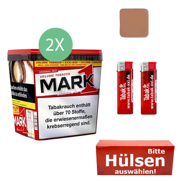 Mark 1 Tabak Red XXXL 2 x 400g Eimer mit Filterhülsen Mark 1 Tabak Red XXXL 2 x 400g Eimer mit Filterhülsen