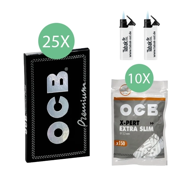 25x-ocb-blaettchen-premium-black-kurz-no-4-double-100-blatt-+-10x-ocb-x-pert-extra-slim-filter-+-2x-sturmfeuerzeuge 25x-ocb-blaettchen-premium-black-kurz-no-4-double-100-blatt-+-10x-ocb-x-pert-extra-slim-filter-+-2x-sturmfeuerzeuge