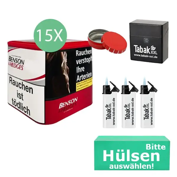 Benson & Hedges Tabak 15 x Dose mit wählbaren Hülsen und Aschenbecher