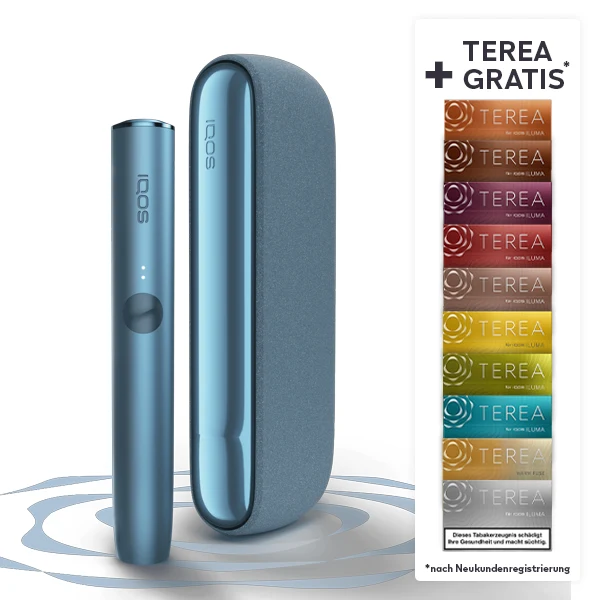 IQOS ILUMA Azure Blue + bis zu 60 TEREA Sticks nach Registrierung* bei IQOS