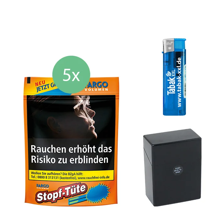 Fargo Tabak 5 x Stopf-Tüte Orange mit Etui Fargo Tabak 5 x Stopf-Tüte Orange mit Etui