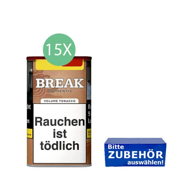 Break Authentic Volumentabak 15 x Dose mit wählbarem Zubehör