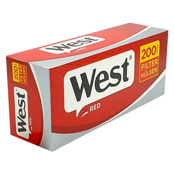 West Red Filterhülsen 200er Packung seitlich West Red Filterhülsen 200er Packung seitlich