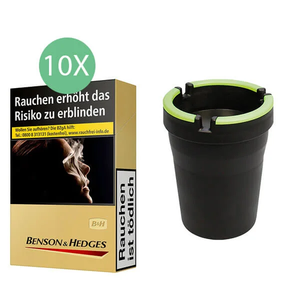 Benson & Hedges Zigaretten Gold 10 x Packungen mit Auto Aschenbecher Benson & Hedges Zigaretten Gold 10 x Packungen mit Auto Aschenbecher