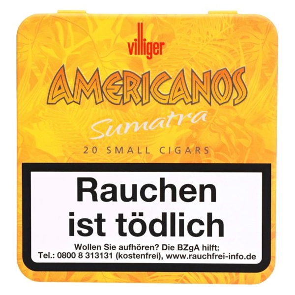 Villiger Zigarillos Americanos Sumatra S ohne Filter