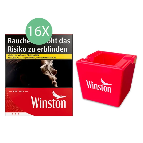 16x Winston Zigaretten Red 5XL 1x Keramikaschenbecher