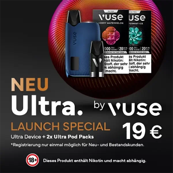 Vuse Ultra Device Indigo Blue 2x Ultra Pods Bundle