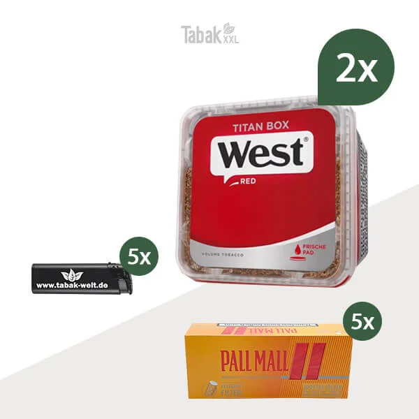 west-volumentabak-2x-titan-box-mit-pall-mall-huelsen