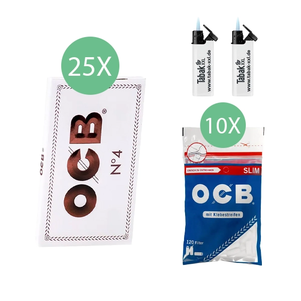 25x-ocb-blaettchen-weiss-no-4-100-blatt-+-10x-ocb-slim-filter-+-2x-sturmfeuerzeuge 25x-ocb-blaettchen-weiss-no-4-100-blatt-+-10x-ocb-slim-filter-+-2x-sturmfeuerzeuge