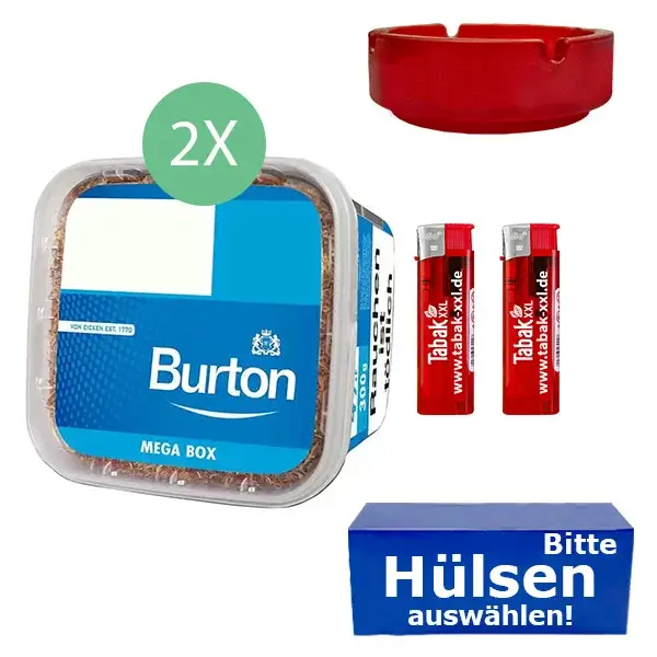 Burton Tabak Blue 2 x Mega Box mit wählbaren Filterhülsen Burton Tabak Blue 2 x Mega Box mit wählbaren Filterhülsen