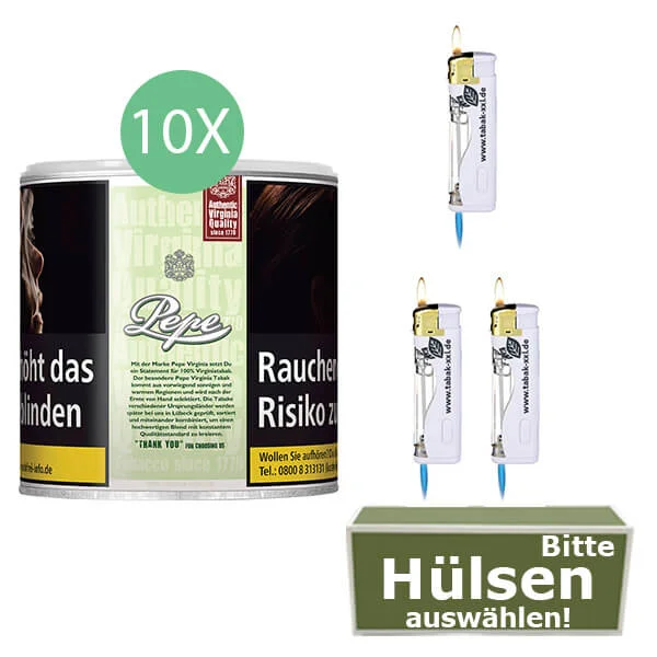 Pepe Tabak Bright Green 10 x Dose mit wählbaren Filterhülsen Pepe Tabak Bright Green 10 x Dose mit wählbaren Filterhülsen