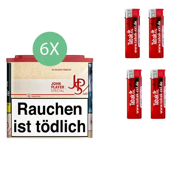 6 Jps Tabak Dosel mit Feuerzeugen