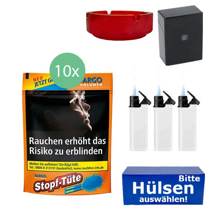 Fargo Tabak 10 x Stopf-Tüte Orange mit wählbaren Hülsen Fargo Tabak 10 x Stopf-Tüte Orange mit wählbaren Hülsen