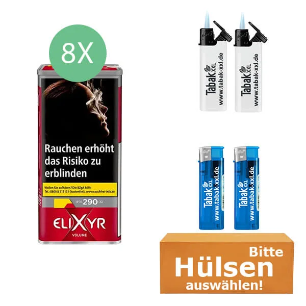 Elixyr Volumentabak Red 8 x Dose mit wählbaren Filterhülsen Elixyr Volumentabak Red 8 x Dose mit wählbaren Filterhülsen