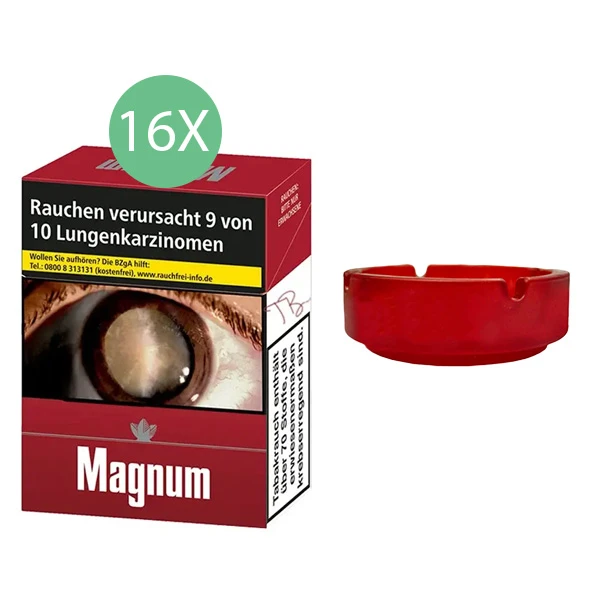 16x Magnum Zigaretten Red Maxi + 1x Aschenbecher