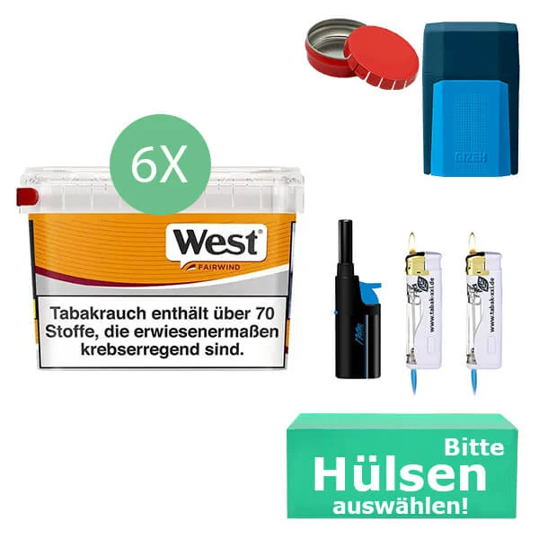 6x_west_yellow_etui_miniasche 6 x West Yellow mit Gizeh Etui