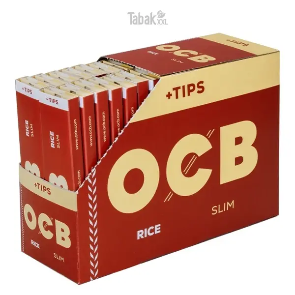 OCB Blättchen Rice Slim 32 x 32 Blatt Tips Box OCB Blättchen Rice Slim 32 x 32 Blatt Tips Box