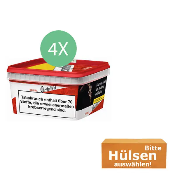 Chesterfield Tabak Red 4 x Mega Box mit wählbaren Filterhülsen