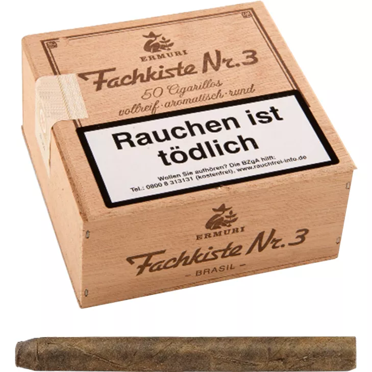 Fachkiste Zigarillos Nr. 3 Brasil XXL mit Naturdeckblatt Fachkiste Zigarillos Nr. 3 Brasil XXL mit Naturdeckblatt