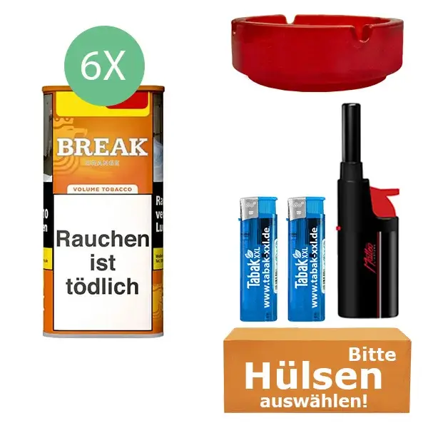 Break Tabak XXL Orange 6 x Dose mit wählbaren Filterhülsen Break Tabak XXL Orange 6 x Dose mit wählbaren Filterhülsen