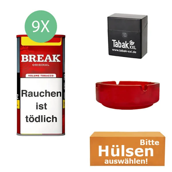 Break Tabak XXL Red 9 x Dose mit wählbaren Filterhülsen