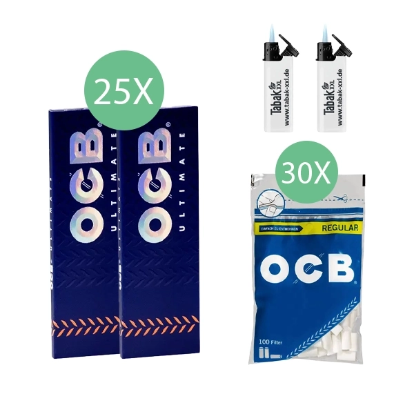 25x-ocb-blaettchen-ultimate-50-blatt-+-30x-ocb-regular-filter-+-2x-sturmfeuerzeuge 25x-ocb-blaettchen-ultimate-50-blatt-+-30x-ocb-regular-filter-+-2x-sturmfeuerzeuge